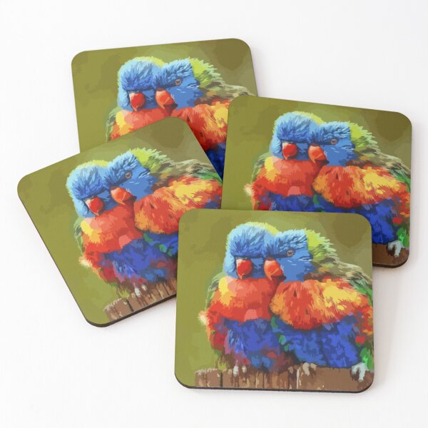 Item preview, Rainbow Lorikeet Couple Cuddling Birds designed and sold by AvianWorld.