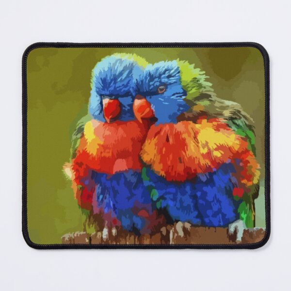 Item preview, Rainbow Lorikeet Couple Cuddling Birds designed and sold by AvianWorld.