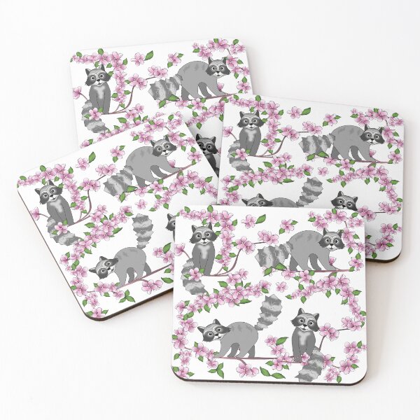 Item preview, Raccoons and Apple Blossoms designed and sold by Kelly  Thompson.