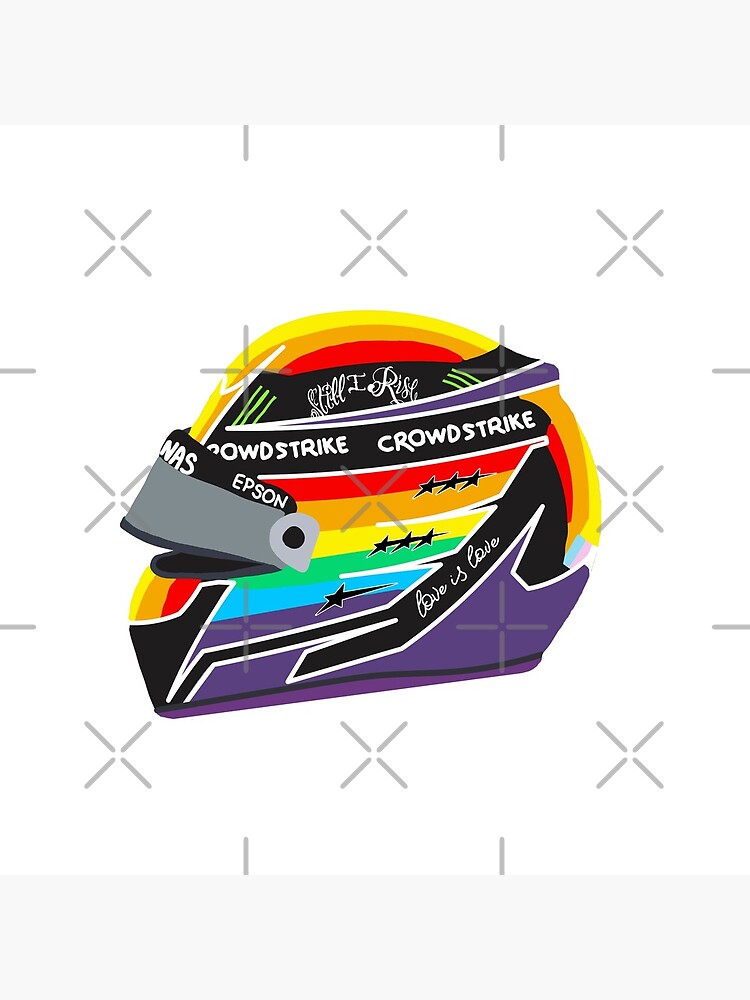 "Lewis Hamilton Pride Rainbow Qatar Helmet 2021" Poster by UrbanGalaxy