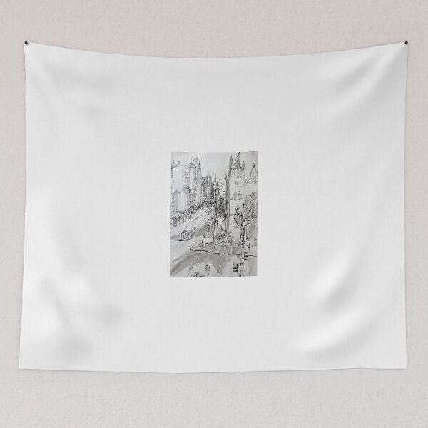 Item preview, St Pauls Cathedral, Melbourne with Tram (Rapid Sketch) designed and sold by Rich McLean.