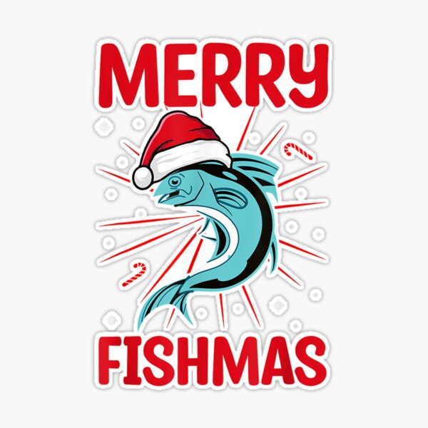 Custom Fishing Merry Christmas Fishmas Funny Fishing Fish Vintage