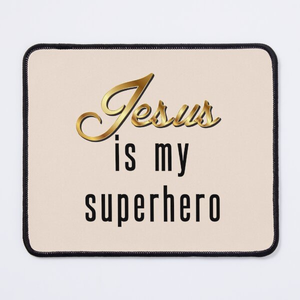 Item preview, Jesus is my superhero in gold and black print tee-shirt designed and sold by Francoharris.