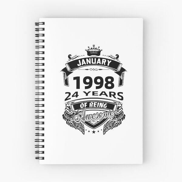 Item preview, Born in January 1998 I am Awesome 24 Years of Being Awesome Birthday Anniversary Gift Idea Holiday Fun Party Premium Apparel Funny Xmas designed and sold by DesignByHeartUK.
