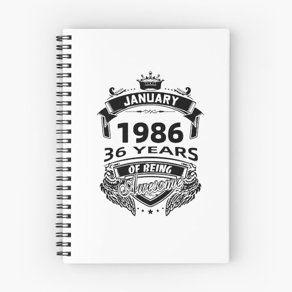 Item preview, Born in January 1986 I am Awesome 36 Years of Being Awesome Birthday Anniversary Gift Idea Holiday Fun Party Premium Apparel Funny Xmas designed and sold by DesignByHeartUK.
