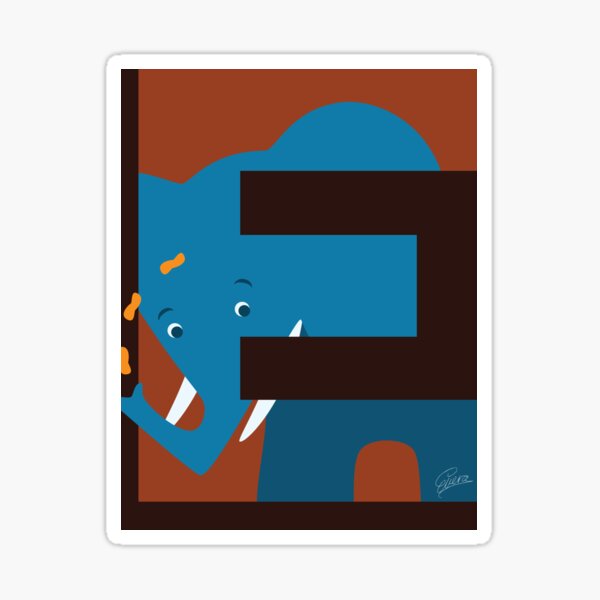 E is for Elephant Sticker
