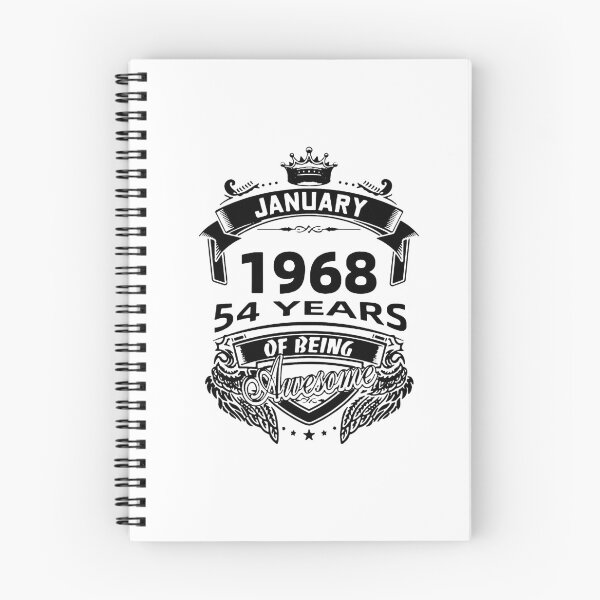 Item preview, Born in January 1968 I am Awesome 54 Years of Being Awesome Birthday Anniversary Gift Idea Holiday Fun Party Premium Apparel Funny Xmas designed and sold by DesignByHeartUK.
