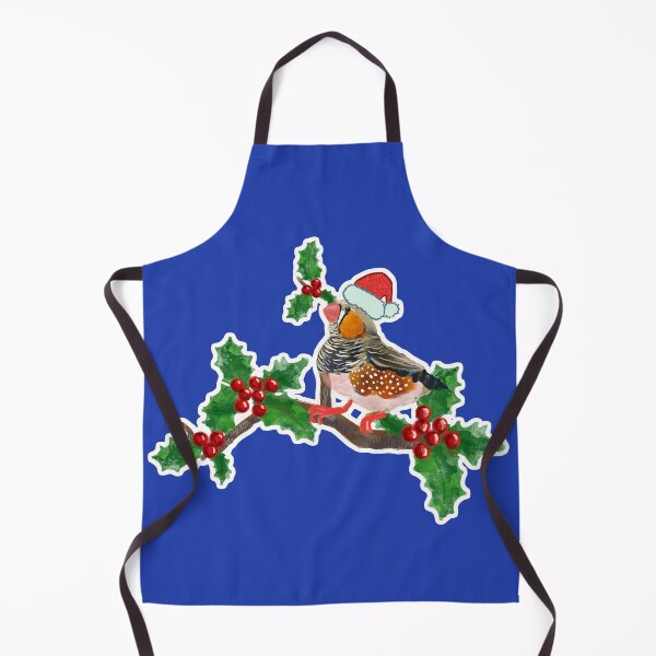 Item preview, Christmas zebra Finch bird on blue 2 designed and sold by orangerinka.