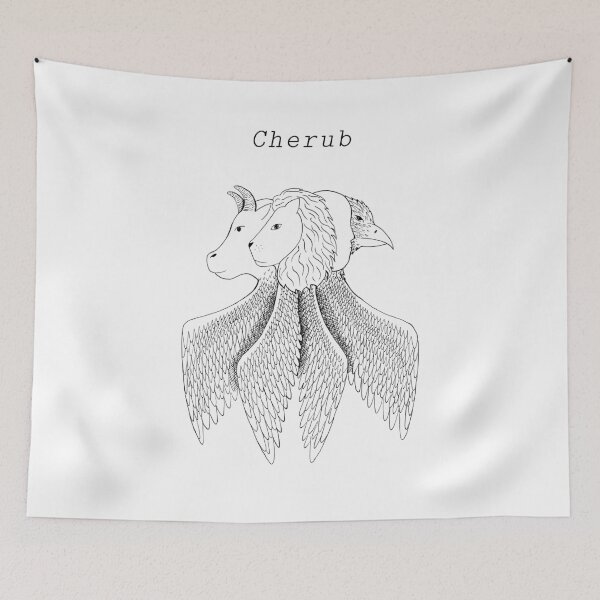 Item preview, accurate cherub cherubim angel ink illustration tetramorph designed and sold by indiVisibl.