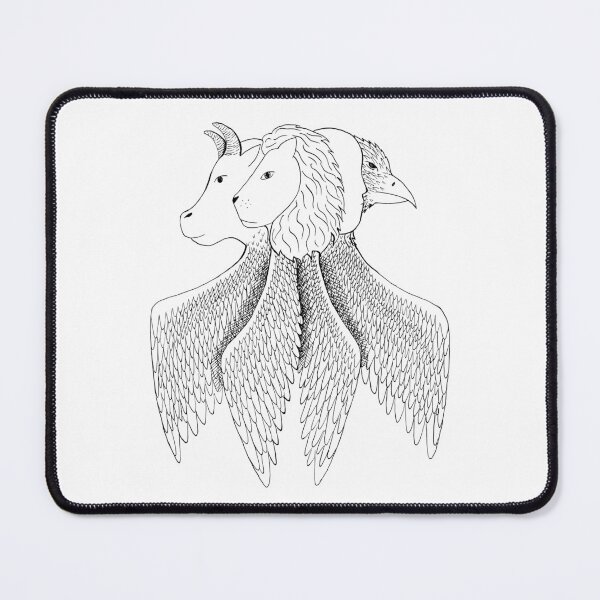 Item preview, accurate cherub cherubim angel ink illustration tetramorph designed and sold by indiVisibl.