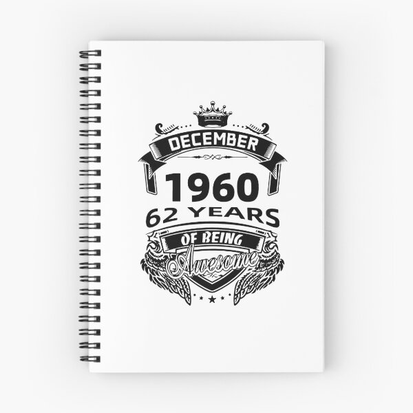 Item preview, Born in December 1960 I am Awesome 62 Years of Being Awesome Birthday Anniversary Gift Idea Holiday Fun Party Premium Apparel Funny Xmas designed and sold by DesignByHeartUK.
