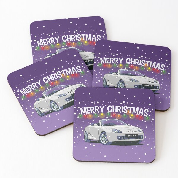 Aperçu de l'œuvre Carte de Noël argentée de voiture de MG TF créée et vendue par Webazoot Industries - Car Art.