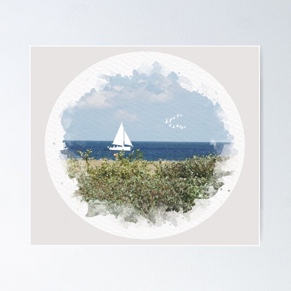 Item preview, Beach view with boat  designed and sold by Lorredraw.