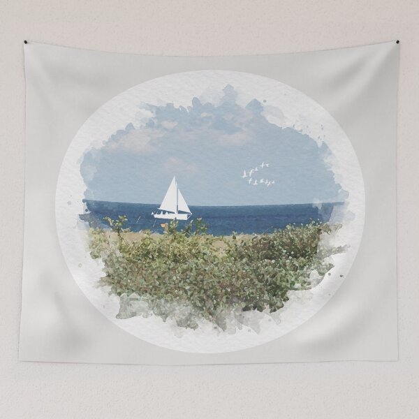 Item preview, Beach view with boat  designed and sold by Lorredraw.