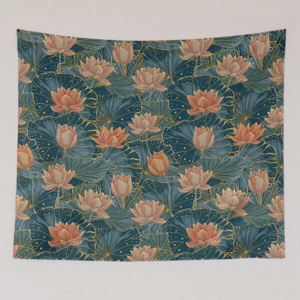 Item preview, Elegant Lotus in Bloom Pattern designed and sold by nouveaudecor.