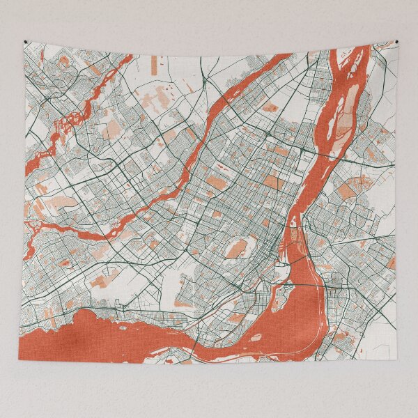 Item preview, Montreal City Map of Quebec, Canada - Bohemian designed and sold by deMAP.