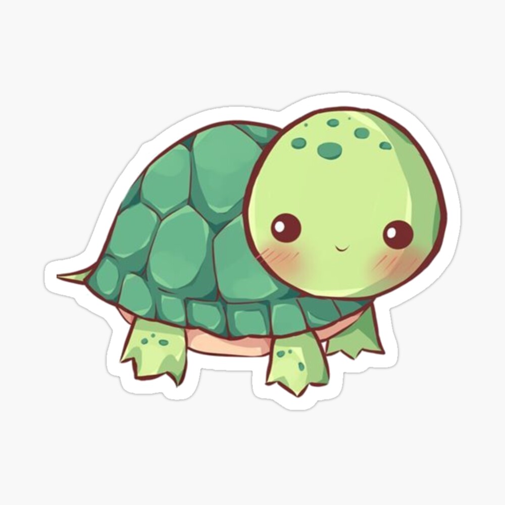 Turtle Cute Kawaii Chibi Cartoon Hand Drawn Illustration