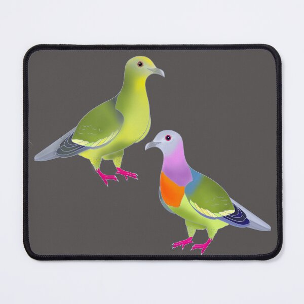 Item preview, A pair of pink-necked green pigeons, birds of southeast Asia, Rainbow pigeon. designed and sold by Naty Design Prague.