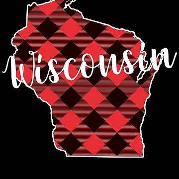 Aperçu de l'œuvre Wisconsin State Map Buffalo Plaid Christmas WI Wisconsin Gear de DynamicDesign