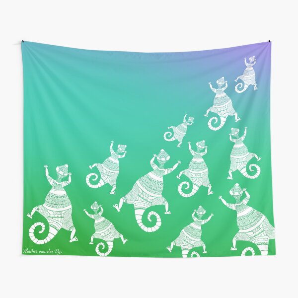 Teal Changing | Gradient Gecko Tapestry