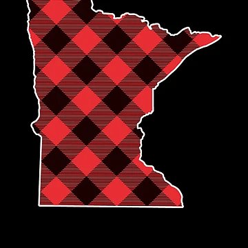 Imagen de la obra Minnesota State Map Buffalo Plaid Christmas MN Minnesota Gear de DynamicDesign