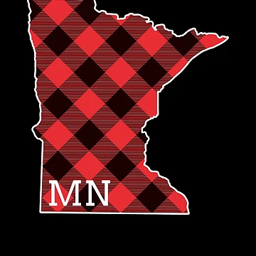 Vorschaubild zum Design MN Minnesota State Map Buffalo Plaid Christmas MN Minnesota Gear von DynamicDesign