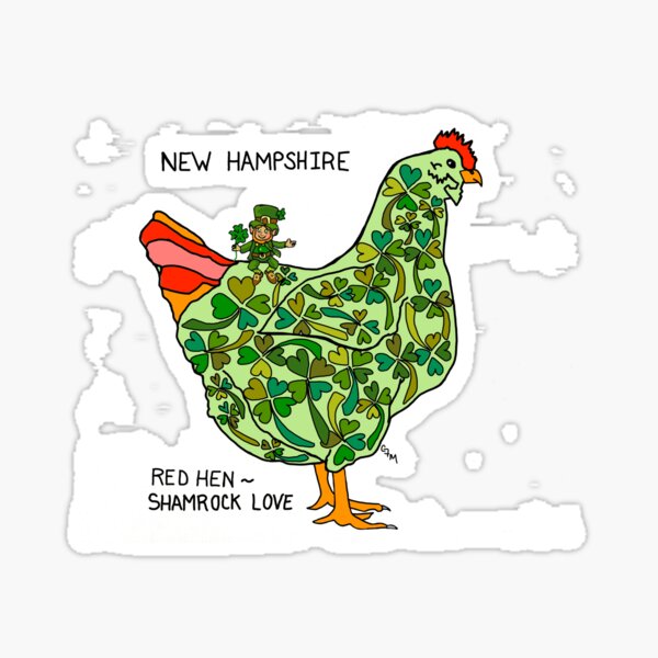 New Hampshire - Red Hen - Shamrock Love - state symbols Sticker