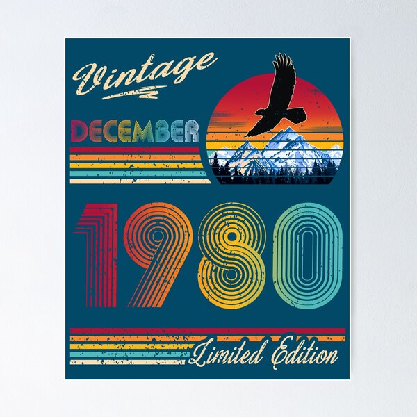 Item preview, December 1980 Birthday designed and sold by GreenSplash.