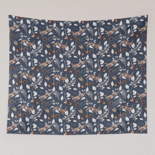 Item preview, Rustic Watercolor Leaping Hare Winter designed and sold by shabzdesigns.
