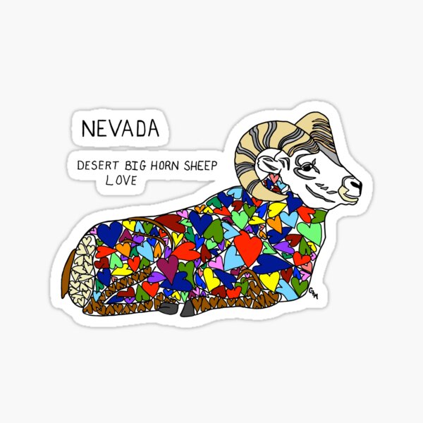 Nevada - Desert Big Horn Sheep - Love - state symbols Sticker