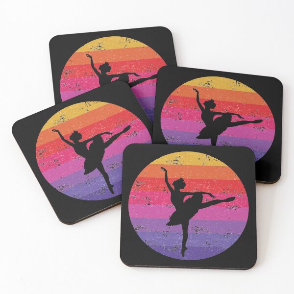 Aperçu de l'œuvre Mignon rétro rose ballerine danseuse - mignon rétro Vintage coucher de soleil Girly Ballet Dancer Design idée cadeau pour ballerine créée et vendue par Prince - Bestseller ★★★★★.