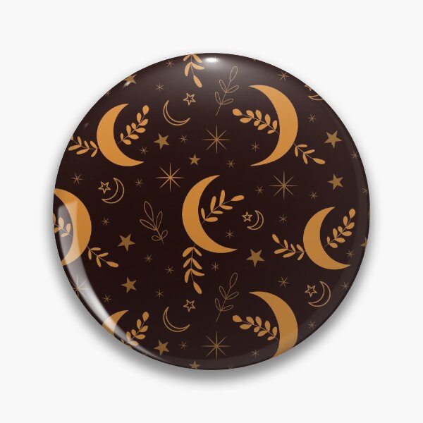 Item preview, Golden boho moon pattern with leaves and stars  designed and sold by Yasminepatterns .