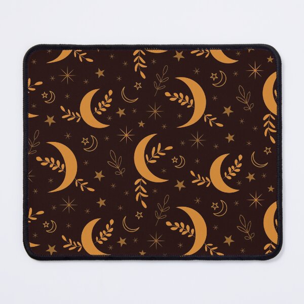 Item preview, Golden boho moon pattern with leaves and stars designed and sold by Yasminepatterns .