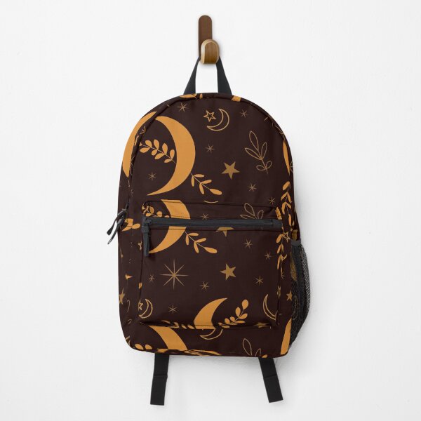 Item preview, Golden boho moon pattern with leaves and stars  designed and sold by Yasminepatterns .