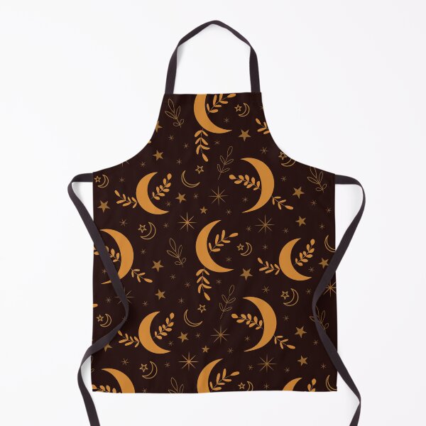 Item preview, Golden boho moon pattern with leaves and stars designed and sold by Yasminepatterns .