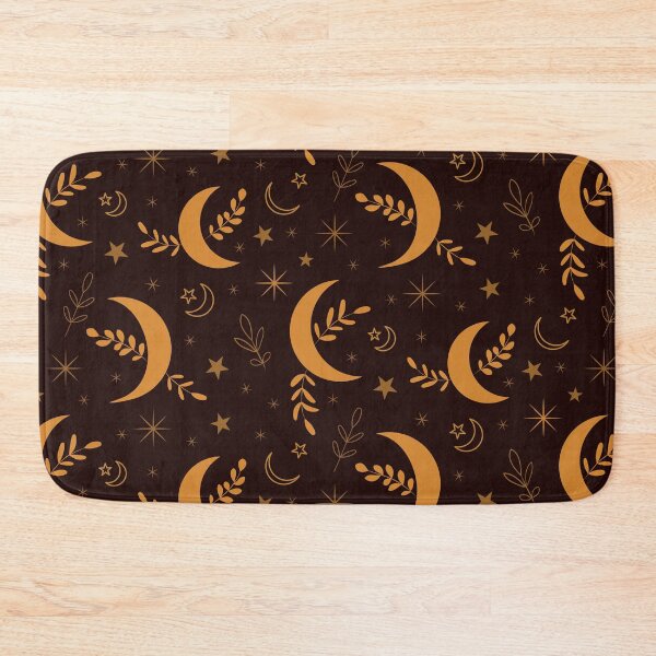 Item preview, Golden boho moon pattern with leaves and stars  designed and sold by Yasminepatterns .