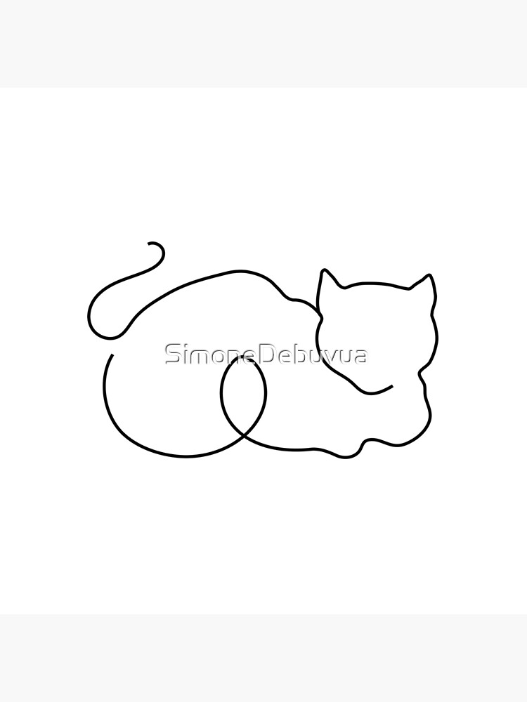 Cats Couple One Line Art Drawing Wall Prints. Perfect Minimalist Decor