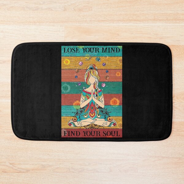 Item preview, Lose Your Mind Find Your Soul - Girl Yoga Namaste - Paisley Meditating Goddess in Lotus designed and sold by SockaArt1.