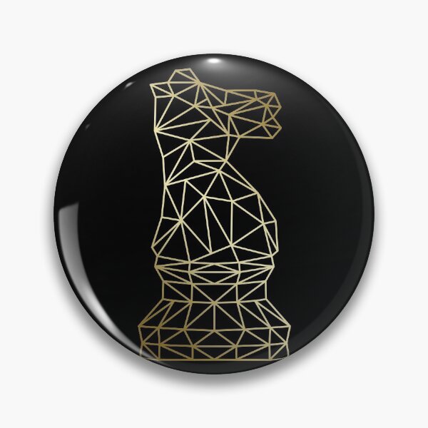 Item preview, Geometric golden chess knight designed and sold by felinefeelings.
