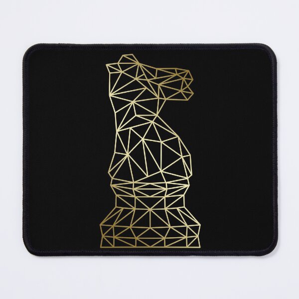 Item preview, Geometric golden chess knight designed and sold by felinefeelings.