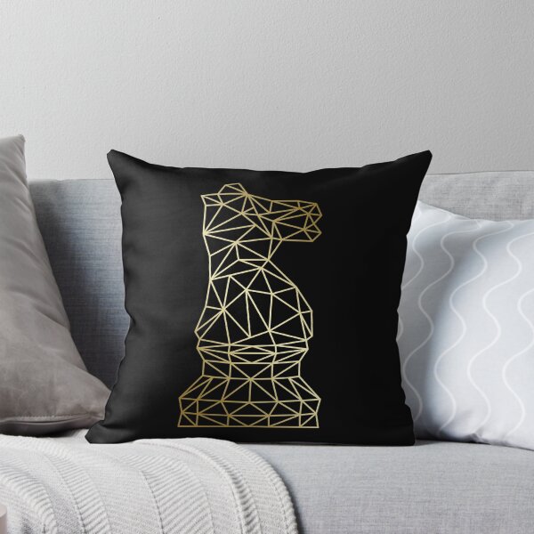 Item preview, Geometric golden chess knight designed and sold by felinefeelings.