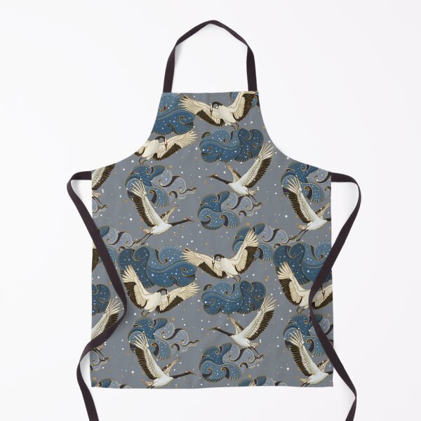 Item preview, Elegant Japanese Crane with Clouds Pattern designed and sold by nouveaudecor.