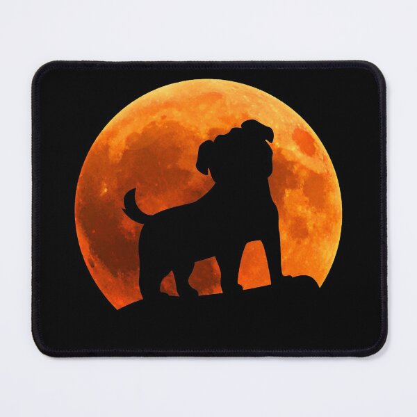 Item preview, pug Dog Silhouette in moon gift designed and sold by alaechamlal.