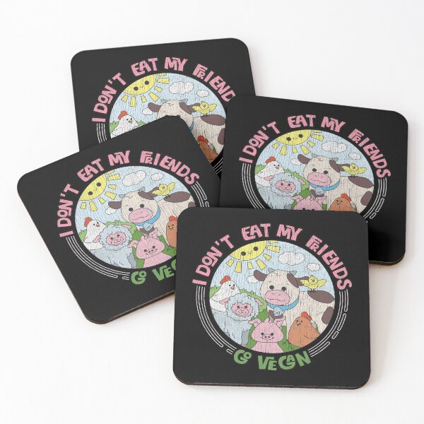 Item preview, I Don't Eat My Friends - Go Vegan - Retro Cracked Vintage design designed and sold by theodoros20.