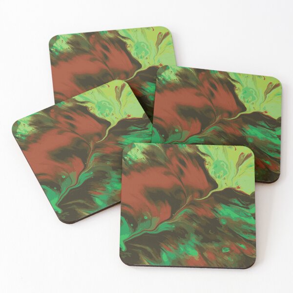 Item preview, Apstract Red and Green Fluid Pour Art designed and sold by Abbara.