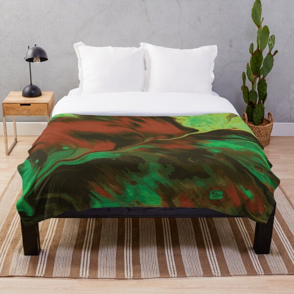 Artikelvorschau, Apstract Red und Green Fluid Pour Art entworfen und verkauft von Abbara.