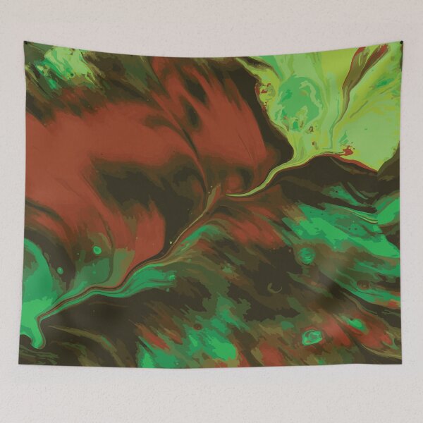 Item preview, Apstract Red and Green Fluid Pour Art designed and sold by Abbara.