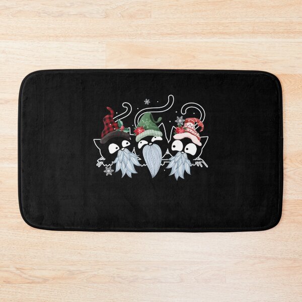 Item preview, Three Black Cat Gnomes Xmas Christmas Funny Kitten Santa designed and sold by Dressed For  Duty.