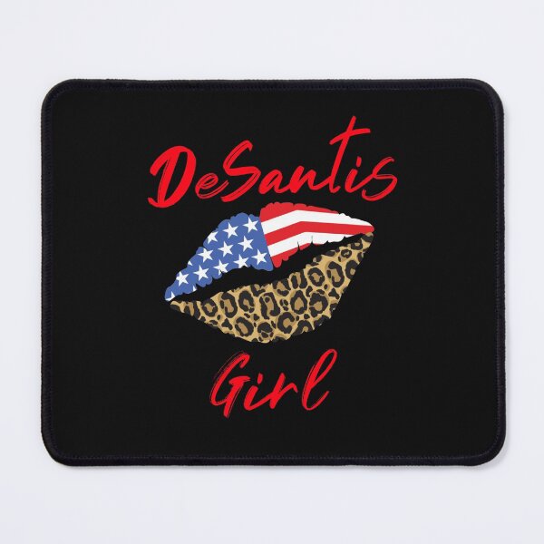 Item preview, DeSantis Girl, Florida Governor, USA Patriotic Leopard Lips designed and sold by DiscGolfTees.
