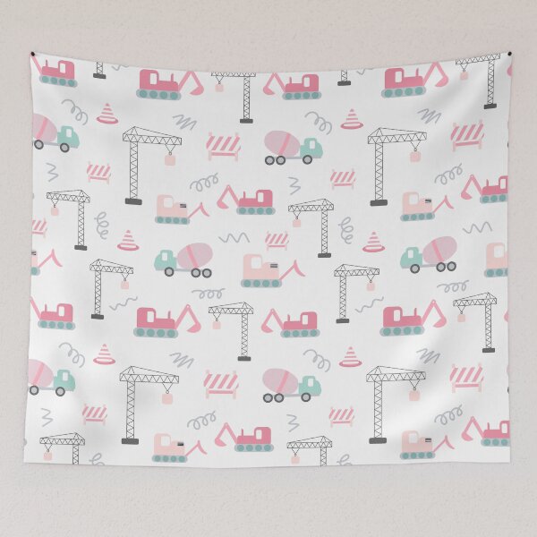 Item preview, Hand drawn construction repeat pattern designed and sold by tamongg14.